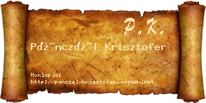Pánczél Krisztofer névjegykártya
